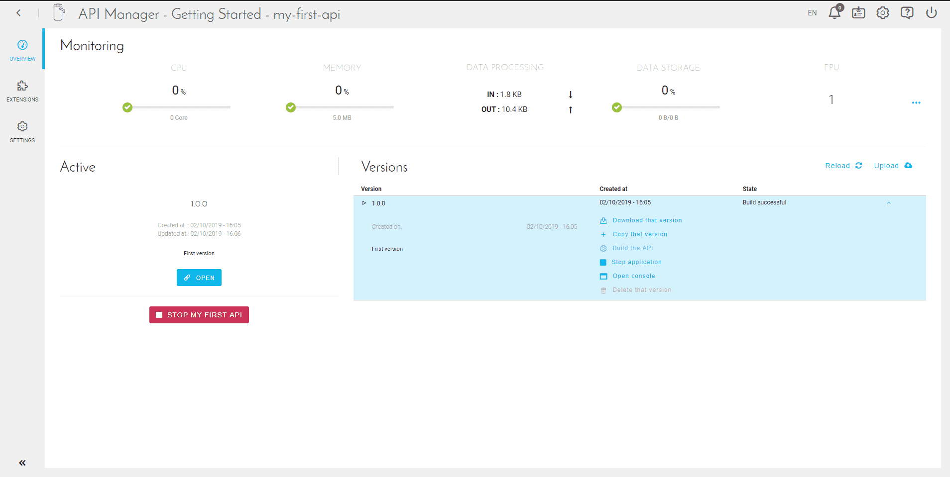 API deployed