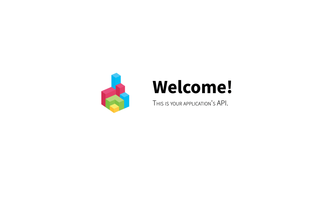 The welcome page returned by the deployed API