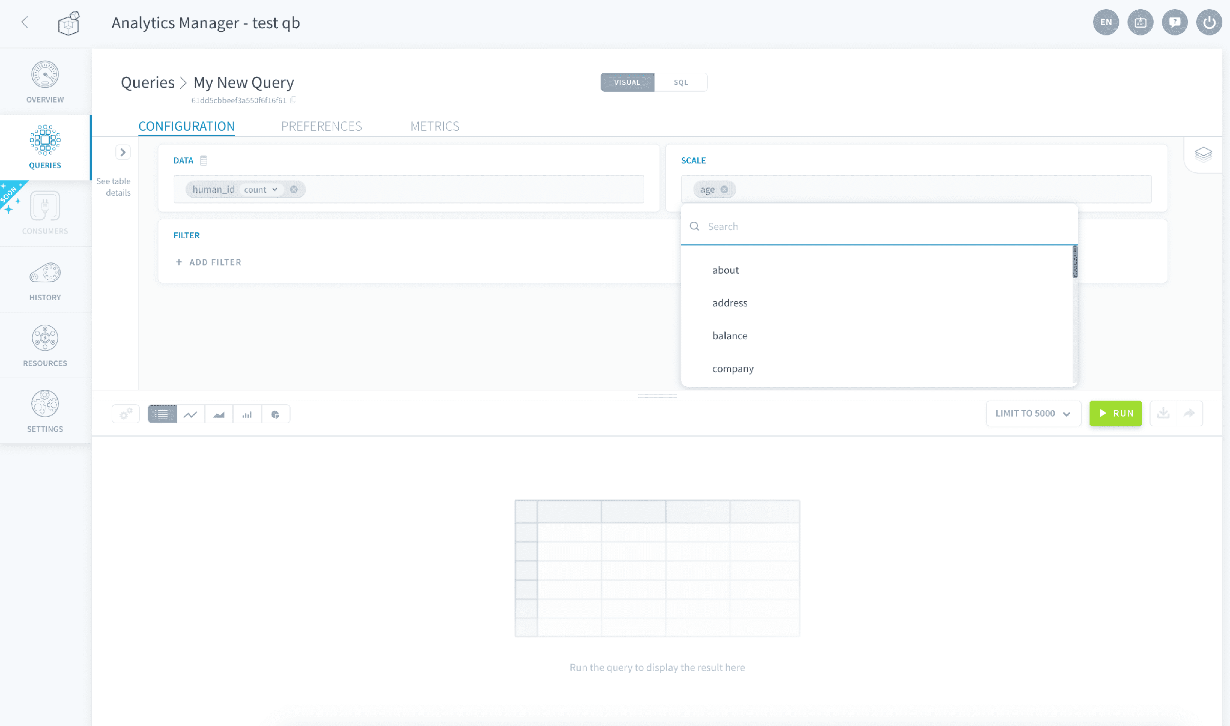 Configure the field Scale — Visual scale1
