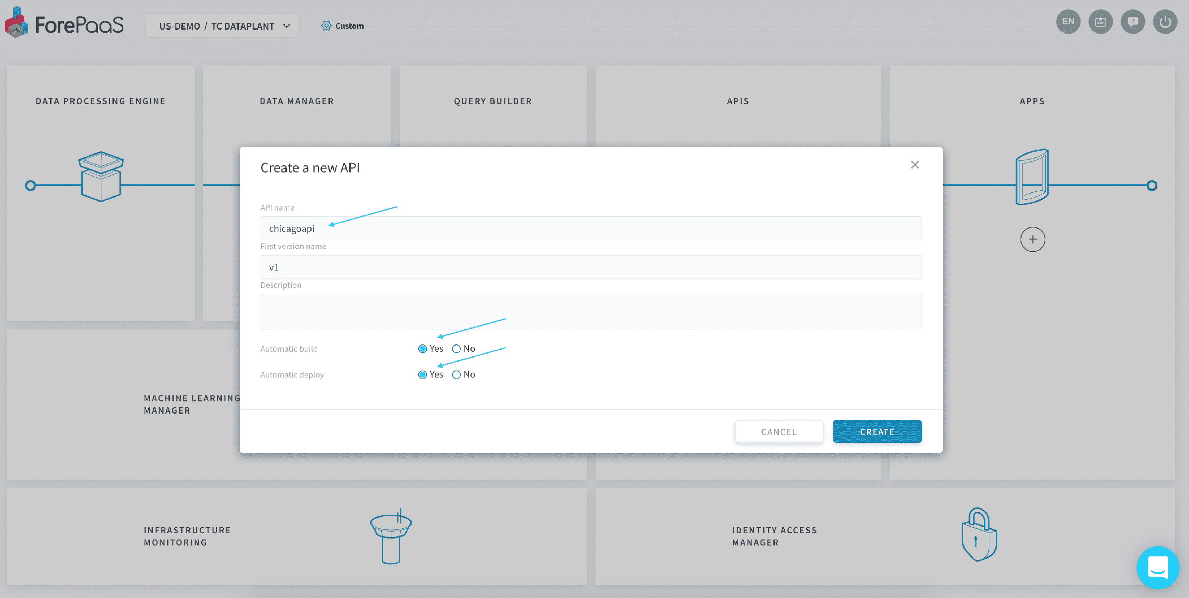 API settings