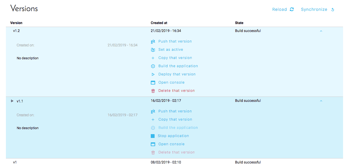 What to do — Versions git repository