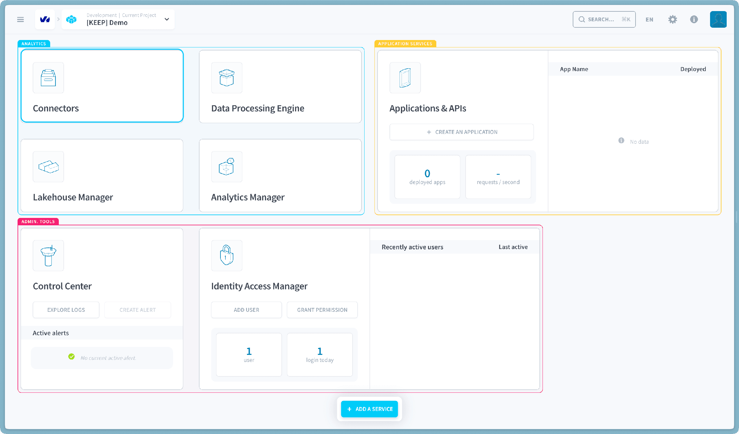 Where data enters the project — Connectors home