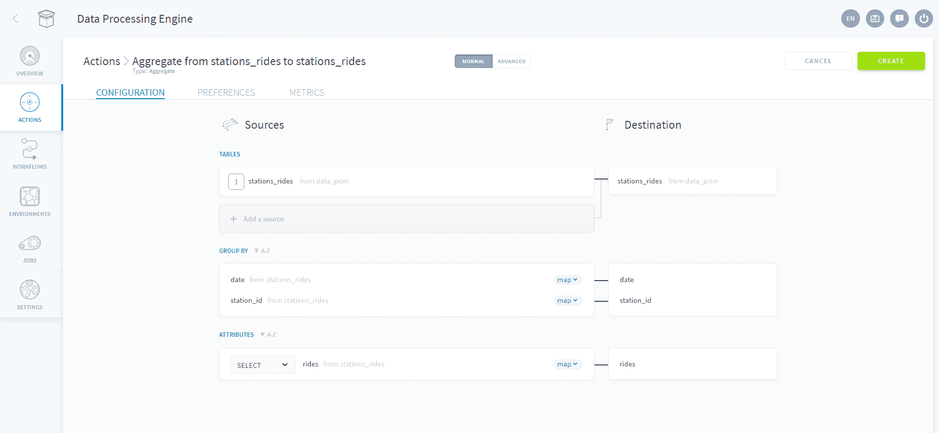 Transfer raw data into a primary table — Py agg ui2