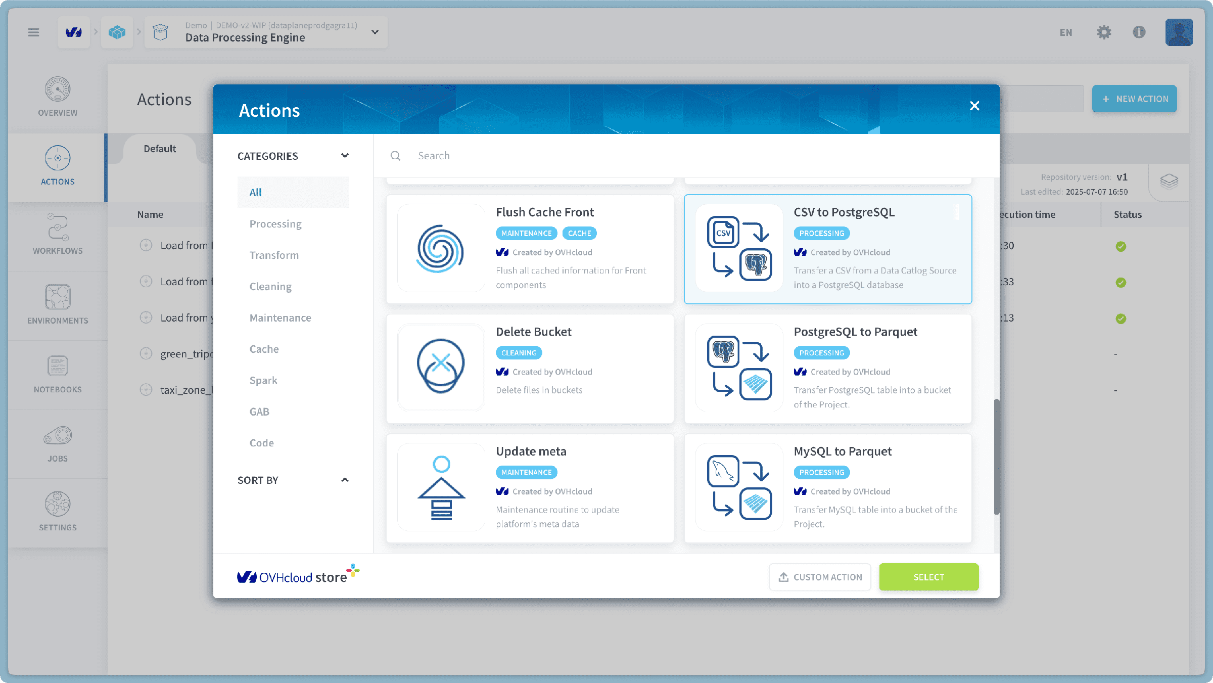 Configure a CSV to PostgreSQL action — Csv to postgresql