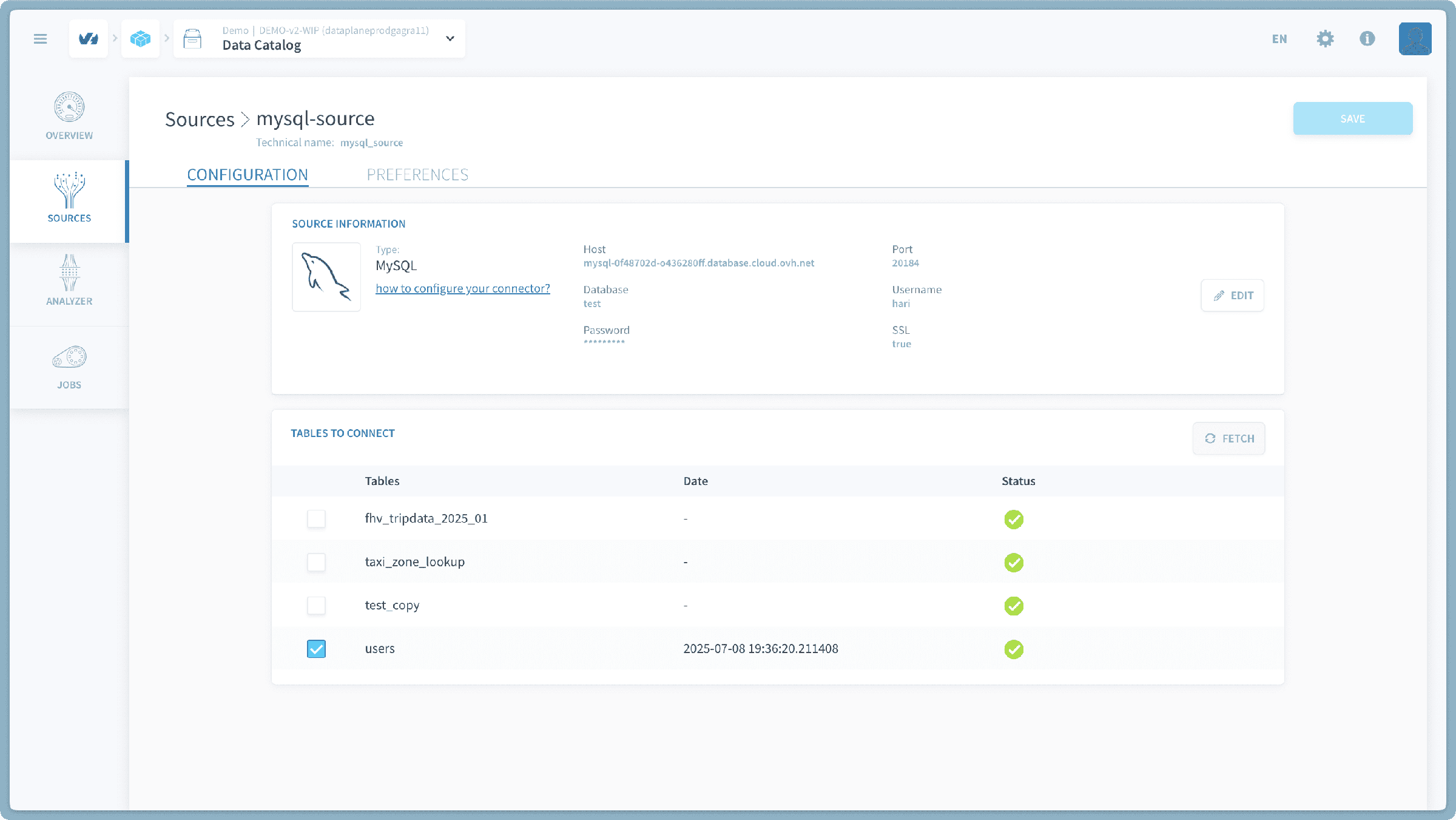 Verify Your Export — Export table