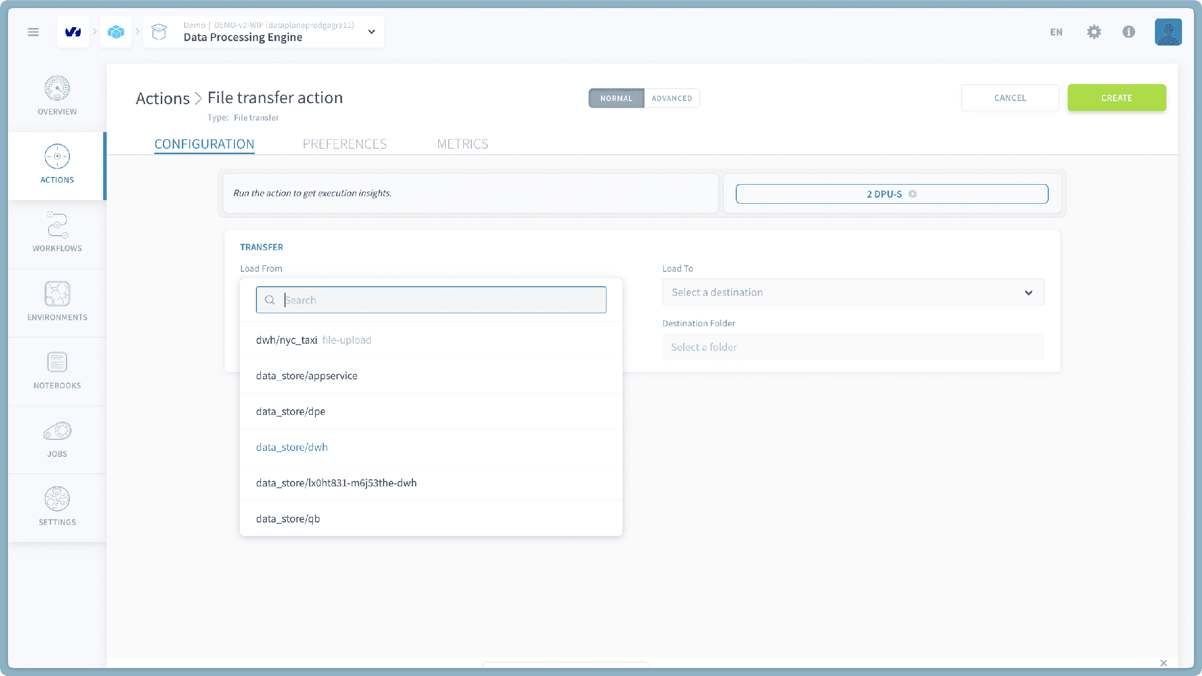 Choose a Source for Transfer — File transfer