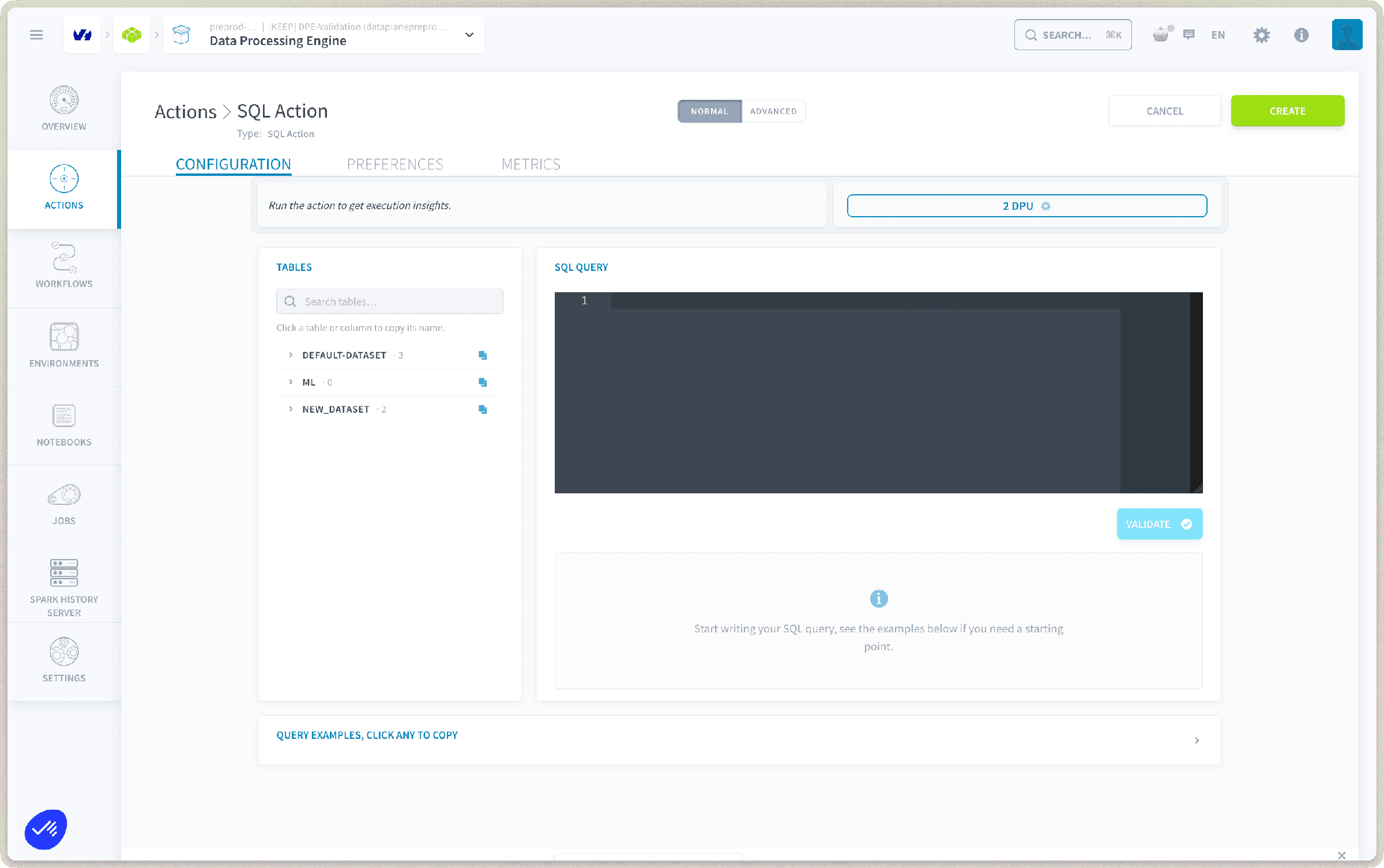 Sql action overview