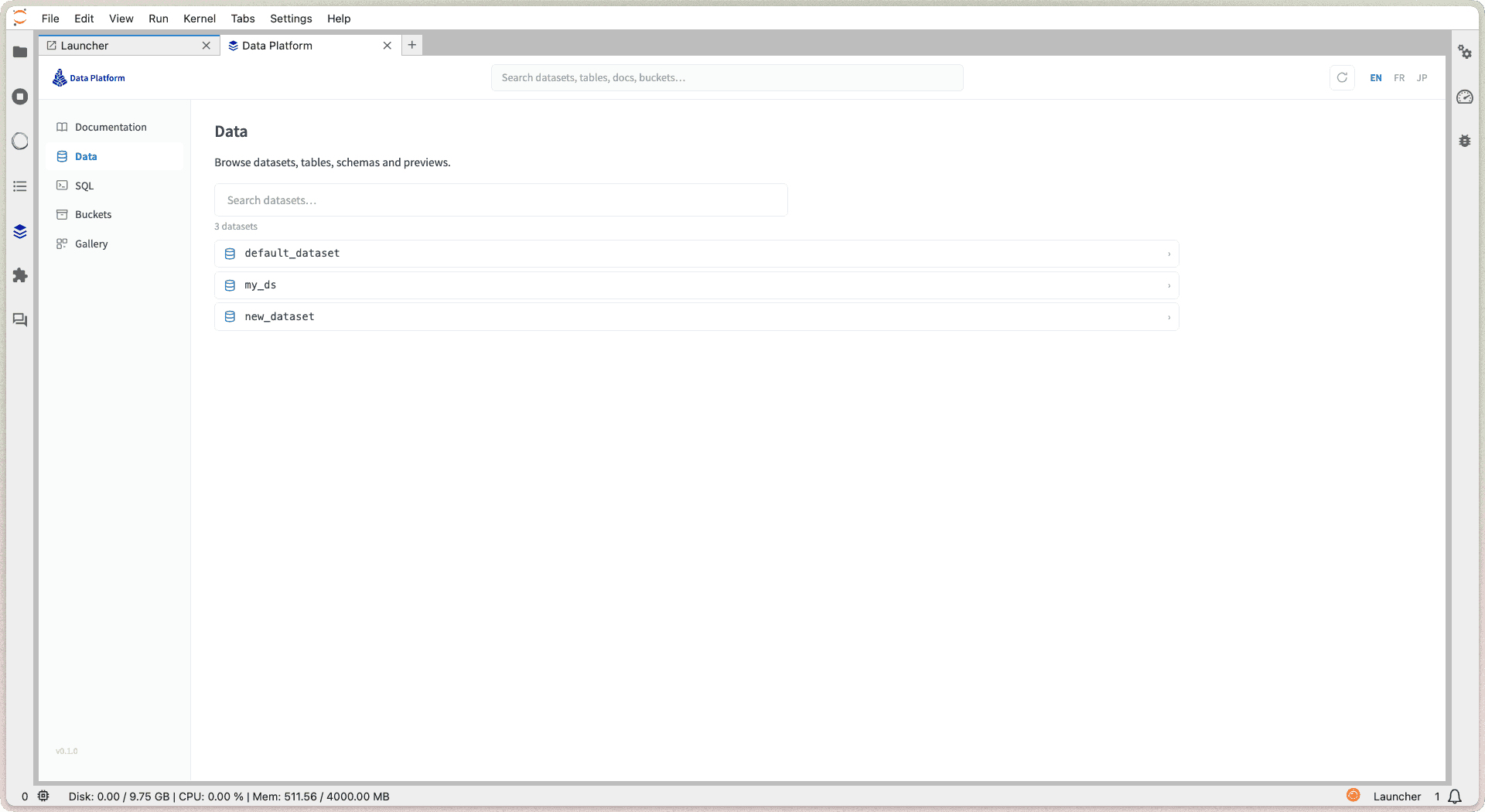 Data: browse your datasets — Dpx data