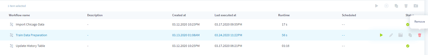 Manage workflows — Crud workflow