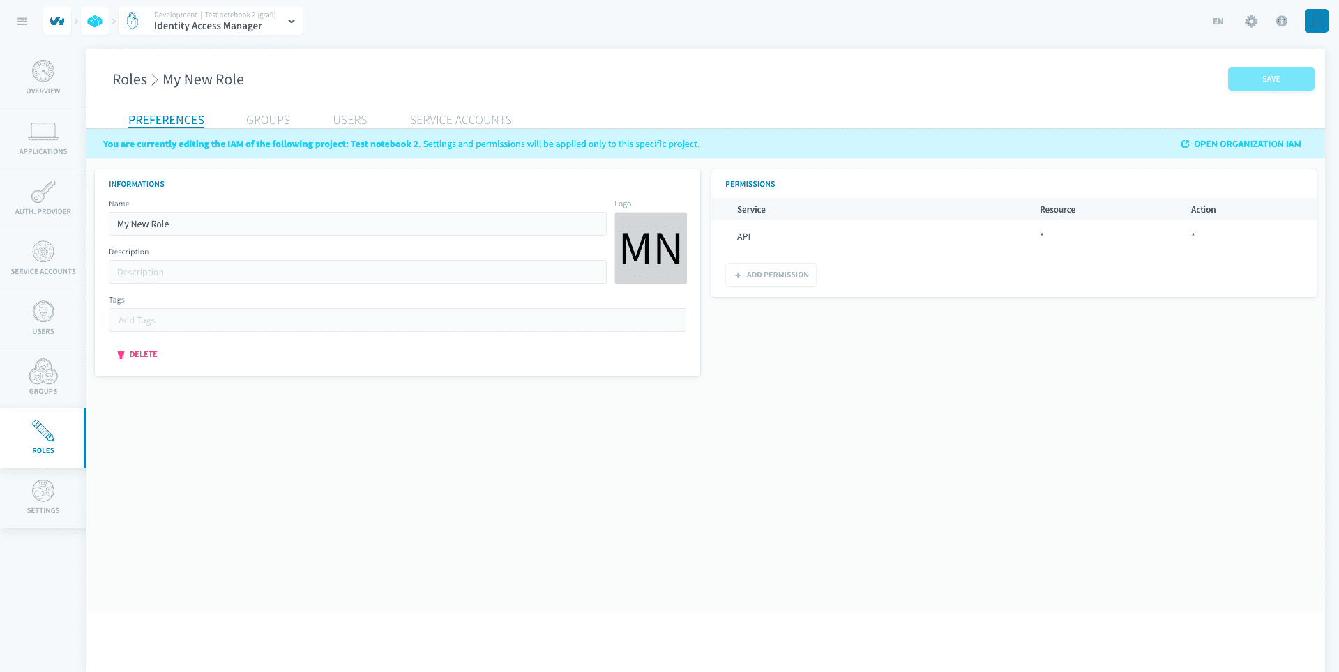 Add a role condition on specific data value(s) — New roleenduser