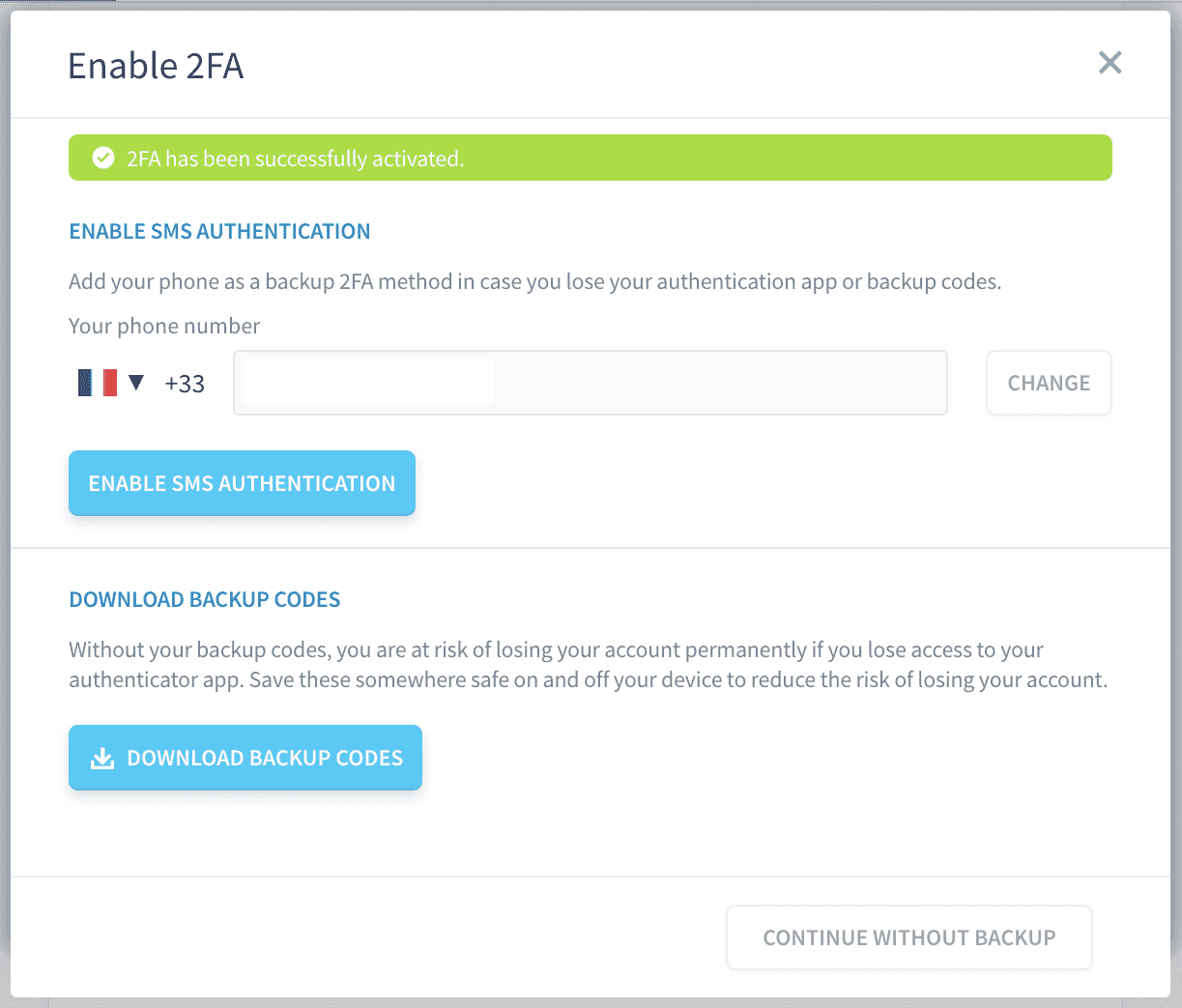 2FA Activated