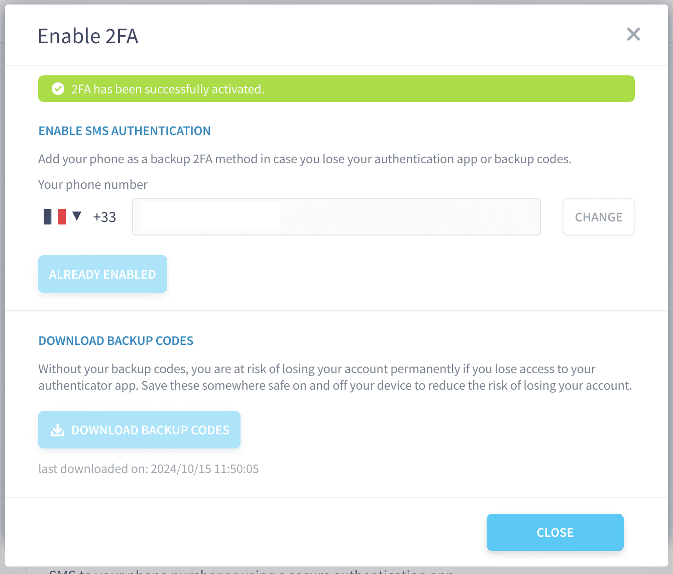 2FA Activated
