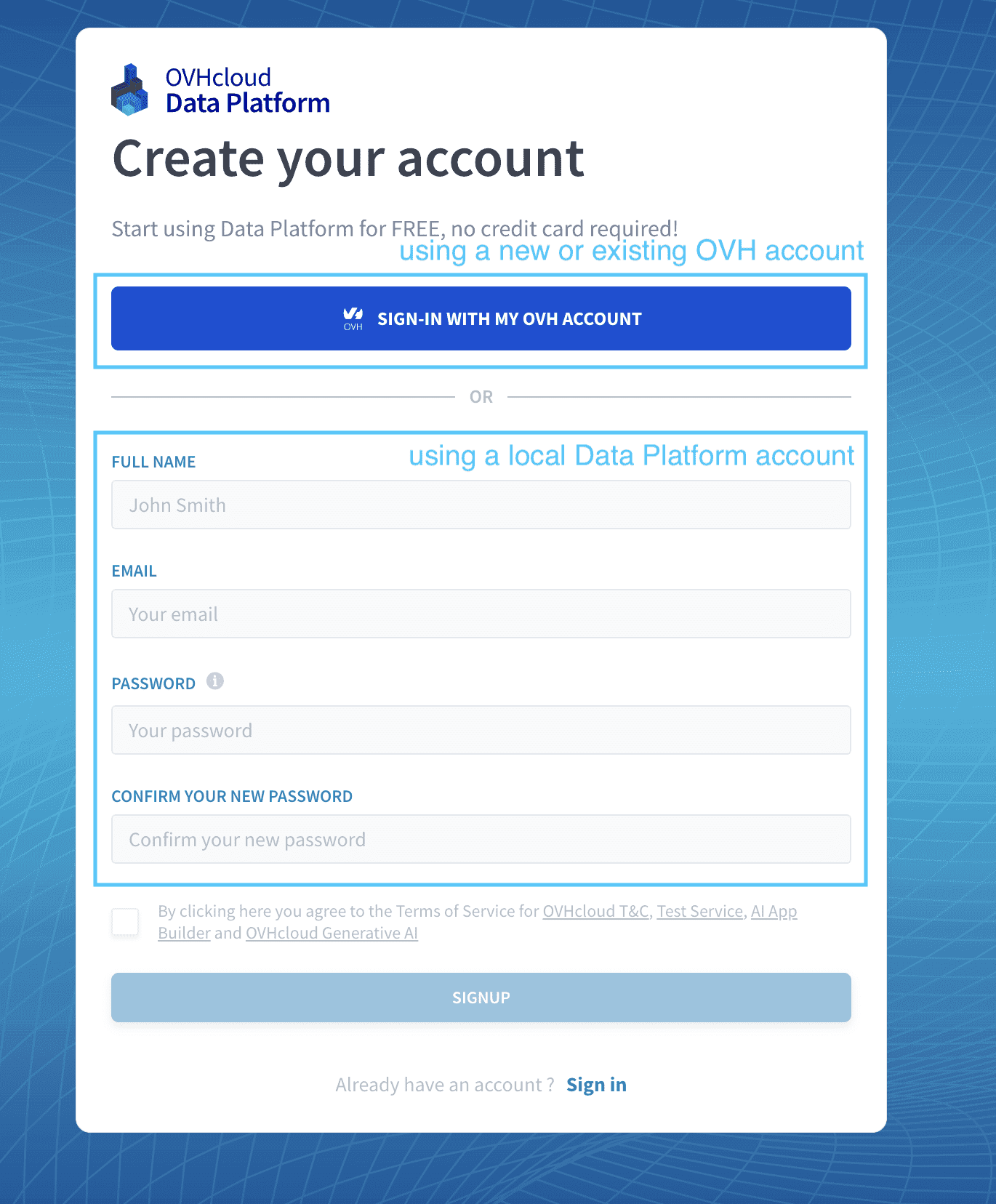 signup