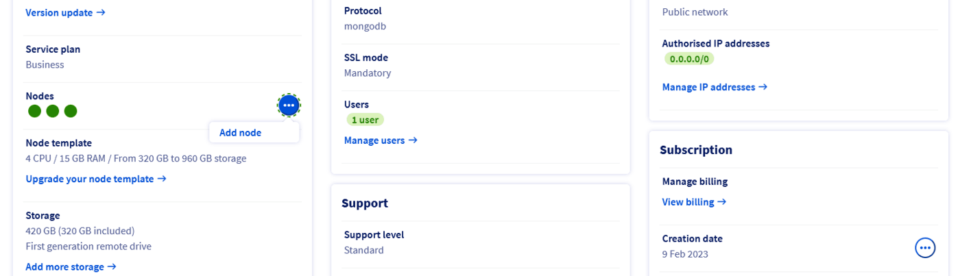 Add node from OVHcloud Control Panel