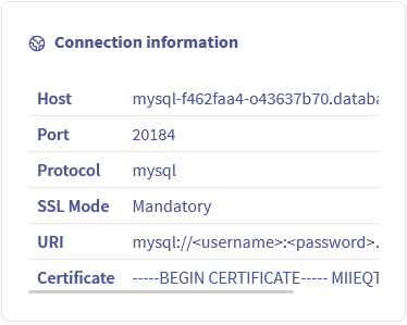 Login information tab
