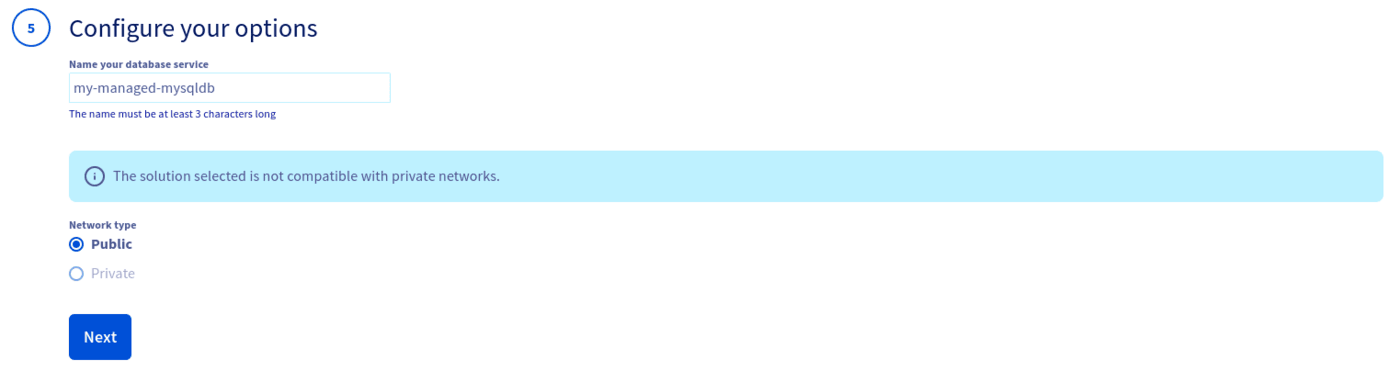 Configure options