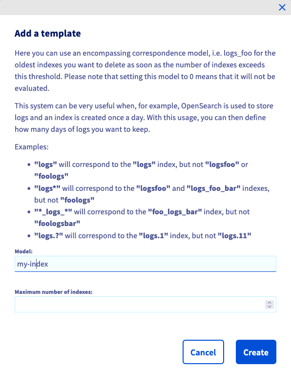 Index Template creation