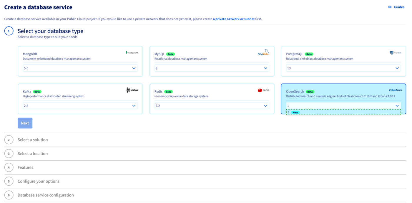 Choose database
