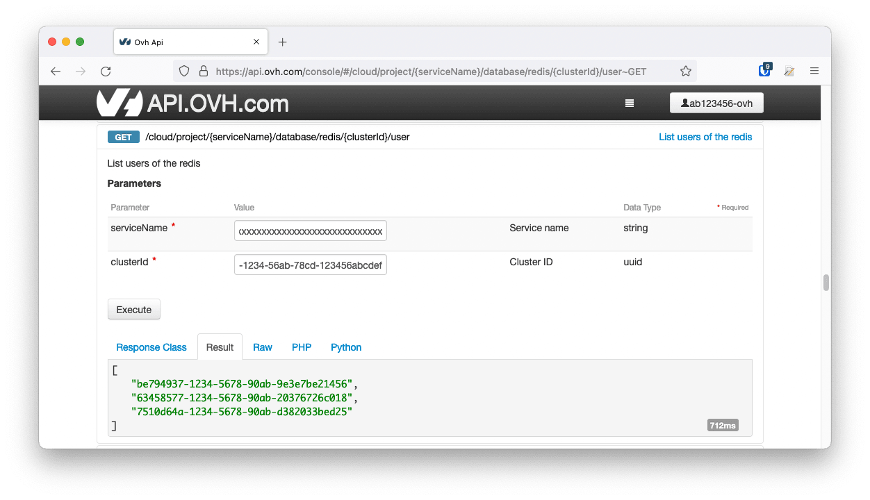 API path user