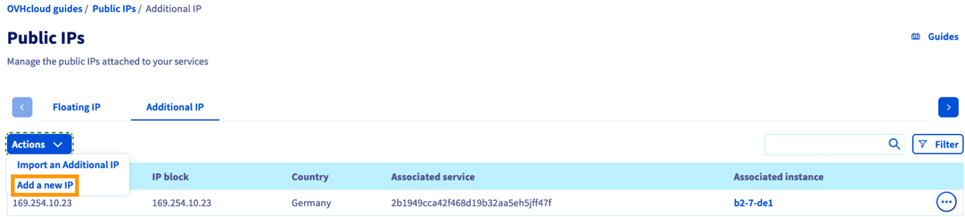 Adicionar IP