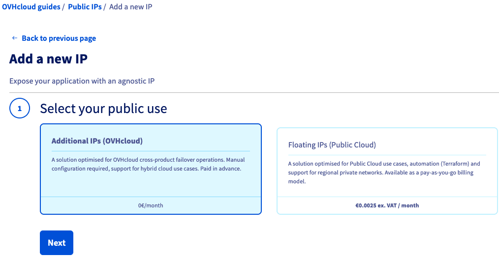 Adicionar IP
