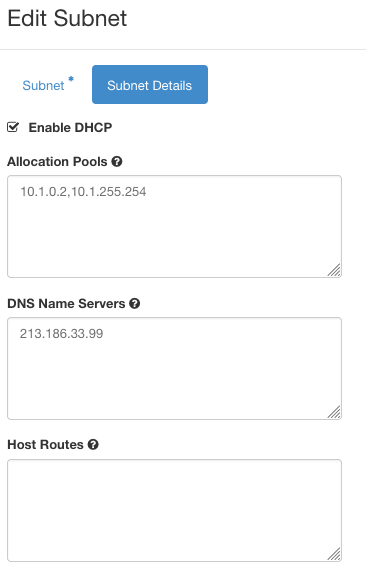 subnet details