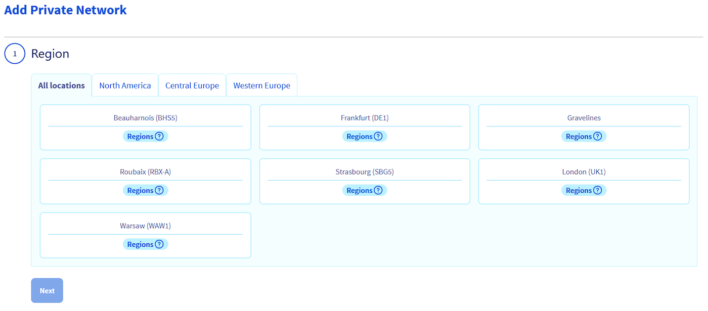 select region