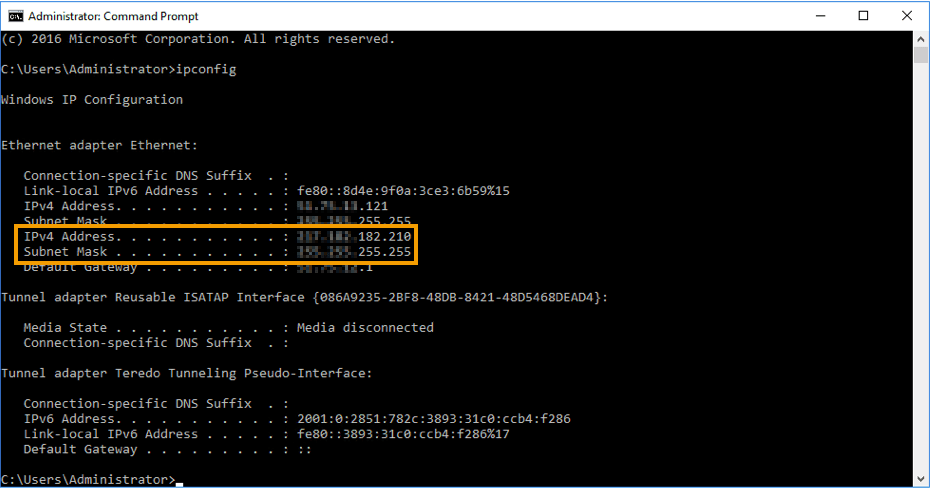 check current network configuration