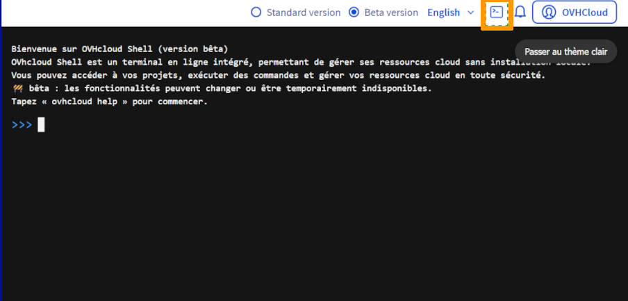 Bouton Cloudshell