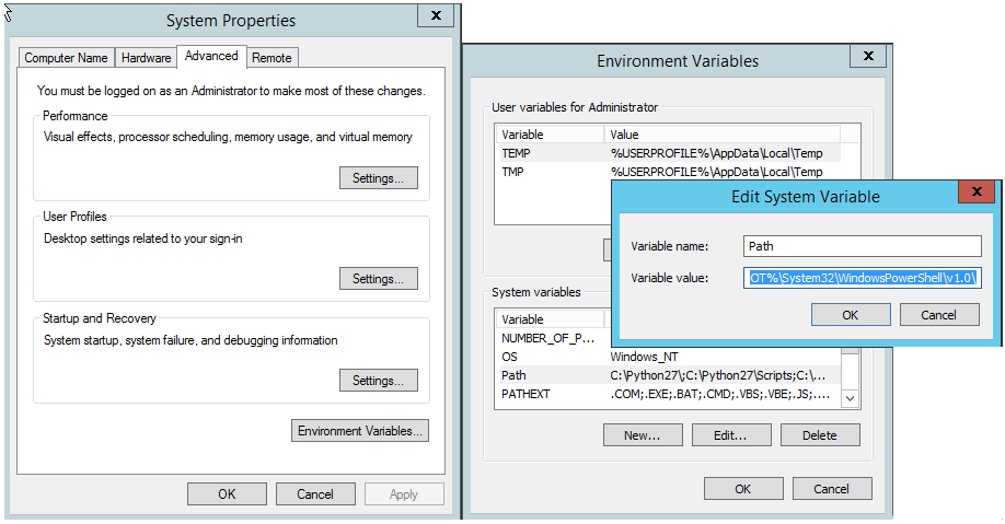 Adicionar o caminho de acesso