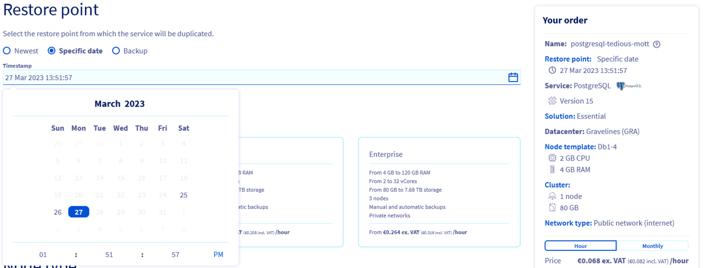 Restore point from a specific date