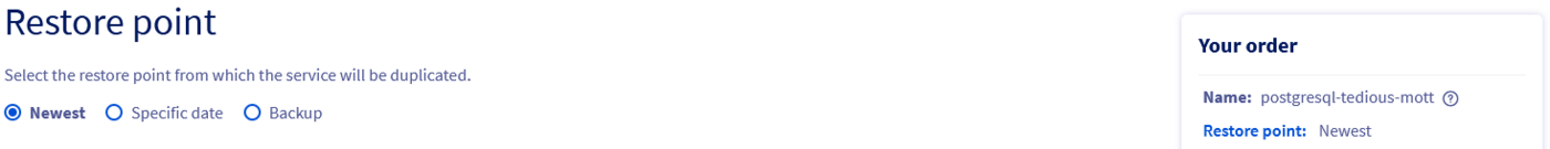 Restore point from latest