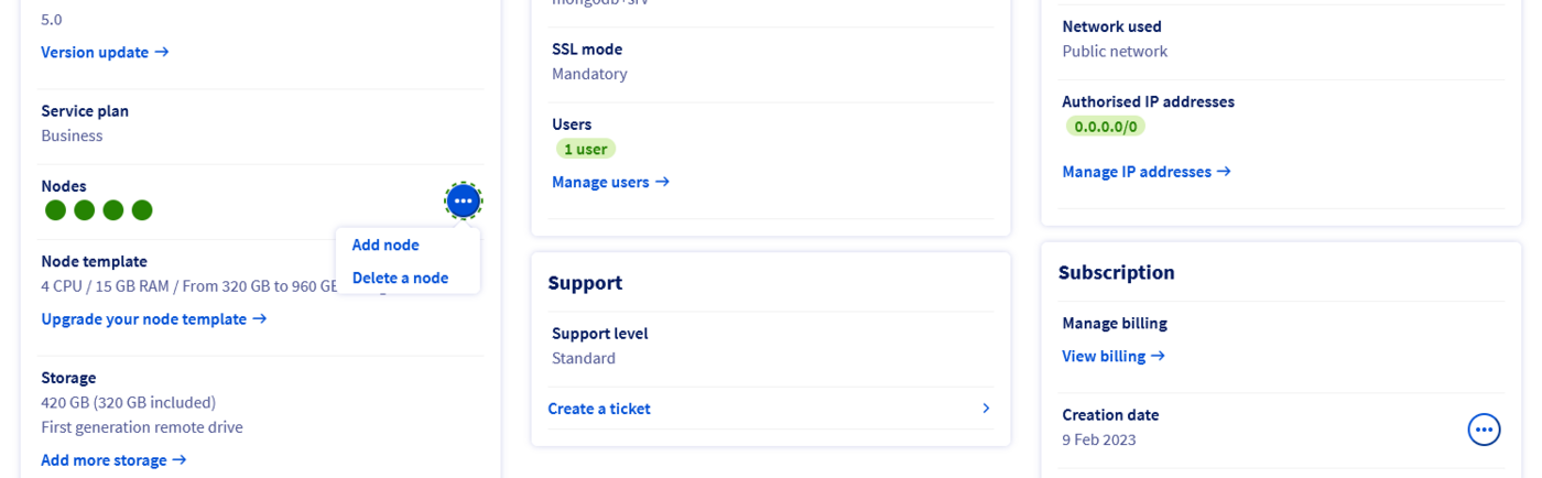 Remove node from OVHcloud Control Panel