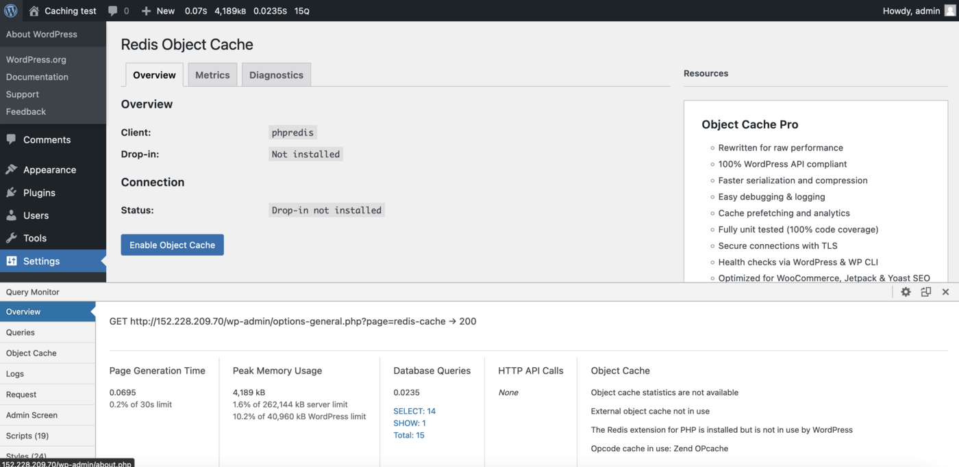 Performance measure without cache