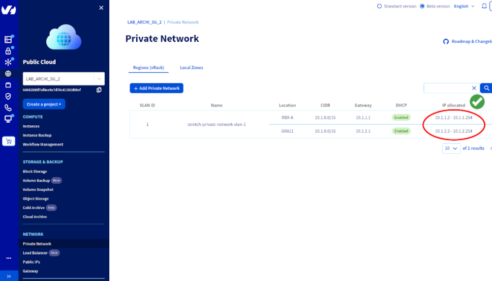 Refresh vrack list page