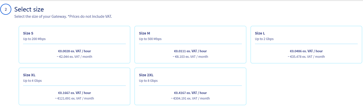 gateway size selection