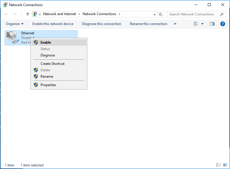 activation du réseau