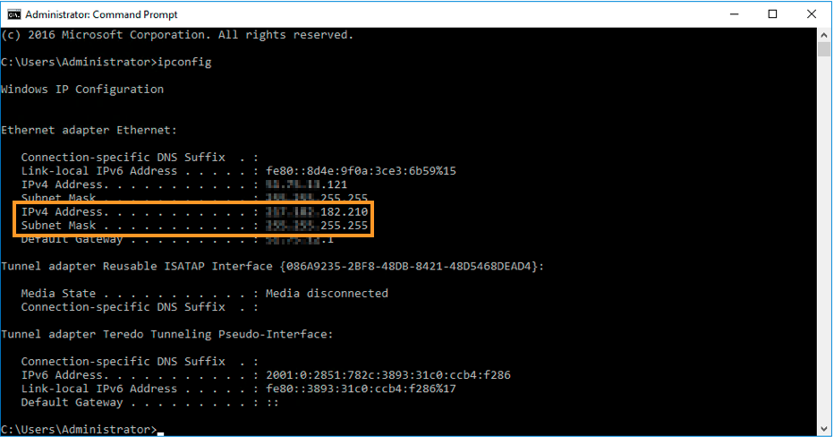 vérifier la configuration réseau actuelle