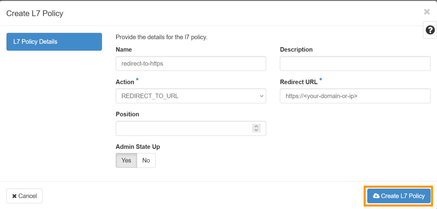 l7policy creation