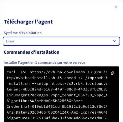 Scaricare l'agente — comandi di installazione Linux