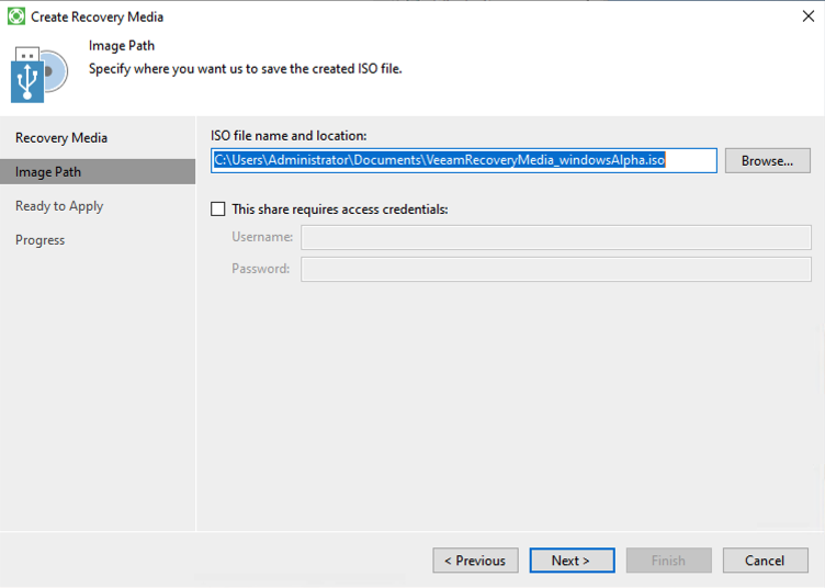 Set ISO location and name