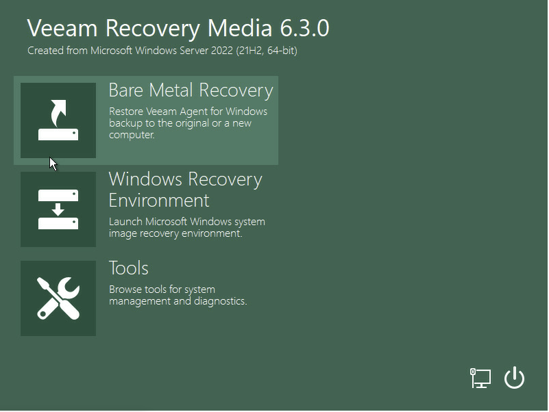 Launch Bare Metal Recovery