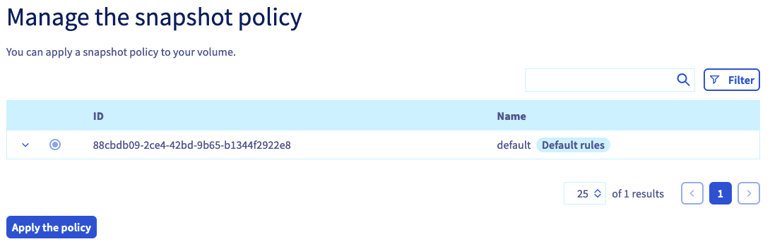 Volume Snapshot Policy Management