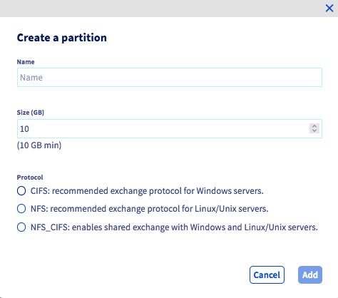 Attribute der Partition