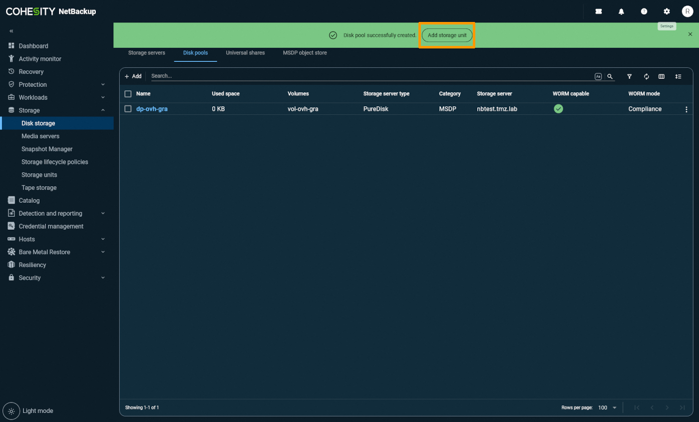 add storage unit popup