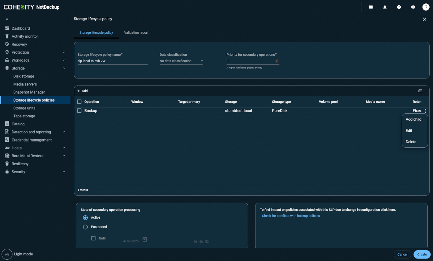 storage lifecycle policy