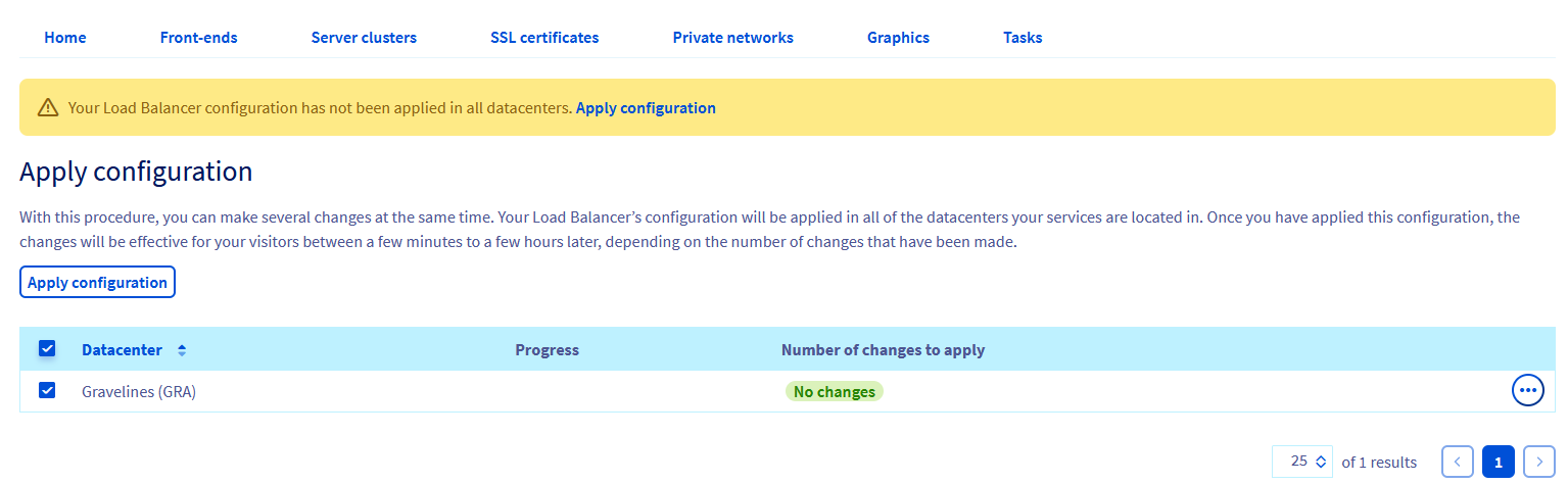 apply LB configuration