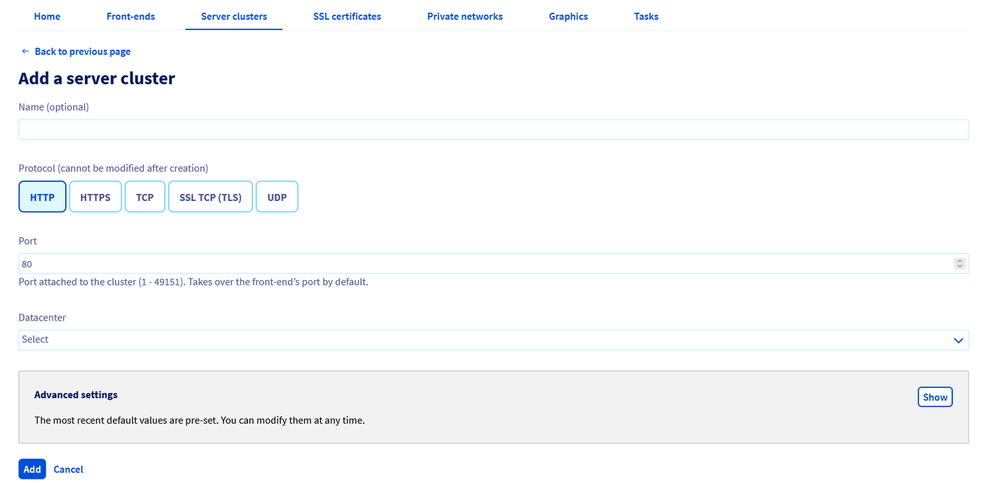 server cluster configuration
