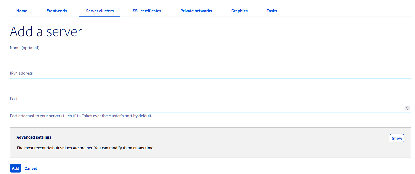server cluster configuration