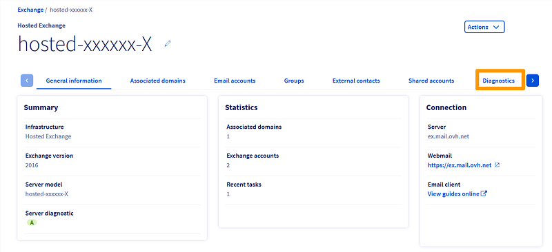 Exchange-Diagnose